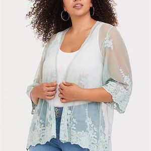 Torrid Green Lace Kimono New With Tags
